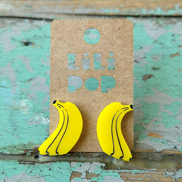 Créations Lili Pop Boucles D'Oreilles Banane
