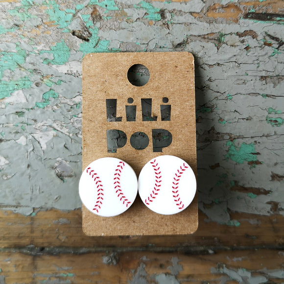 Créations Lili Pop Boucles D'Oreilles Baseball
