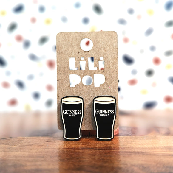 Créations Lili Pop Boucles D'oreilles Guinness Draught