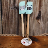 Duo de spatules bleues à motif de chats miaou