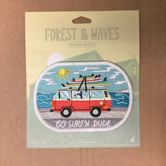 Forest&Waves Écusson Badge Go Surfing Dude