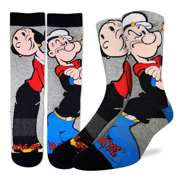 Good Luck Sock Bas Popeye And Olive Sur Fond Blanc