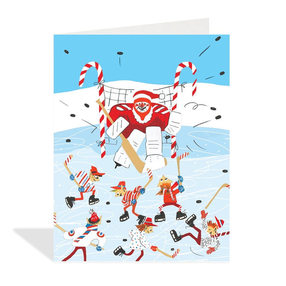 Half Penny Carte De Noel Hockey