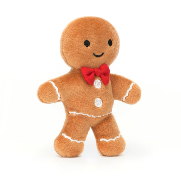 JellyCat Festive Folly Assortment Xmas22 Gingerbread Man Bonhomme Pain D'épices Face