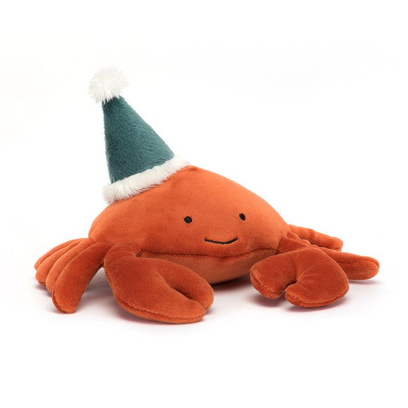 JellyCat Peluche Celebration Crab Crabe Chapeau Vert