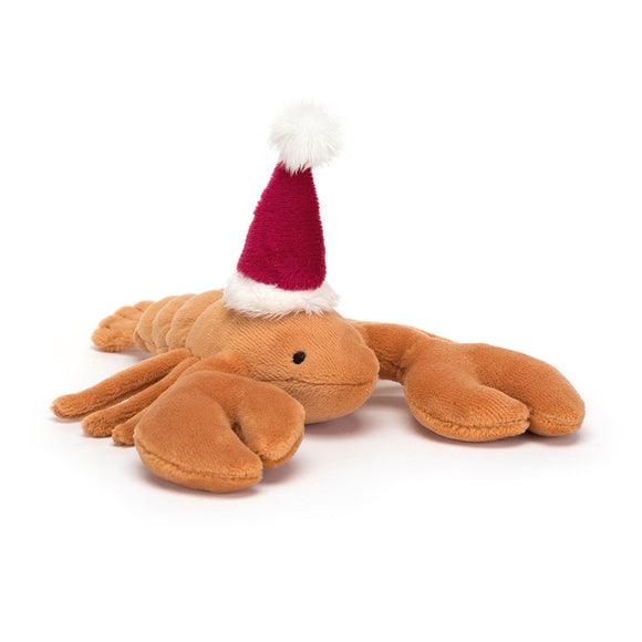 JellyCat Peluche Celebration Lobster Ecrevisse Chapeau Rouge Face
