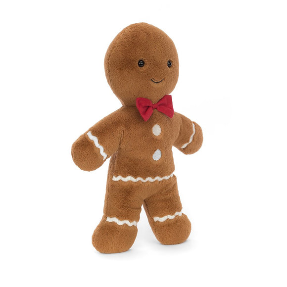 JellyCat Peluche Jolly Gingerbread Fred Large Bonhomme Pain Epices Grand Face