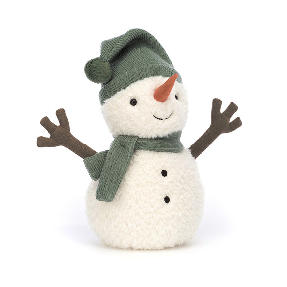JellyCat Peluche Maddy Snowman Litte Petit Bonhomme De Neige Face