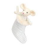 JellyCat Peluche Shimmer Stocking Mouse Souris Dans Chausson Scintillant Face