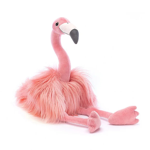 JellyCat Rosario Flamingo Flamant Rose Toutou Face