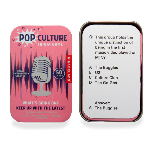 Kikkerland Jeu de Cartes Pop Culture Trivia Game Box
