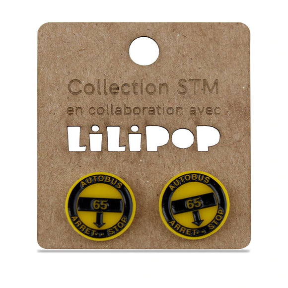 LiliPop - Collection STM - Boucles d'oreille - Arrêt Autobus Jaune
