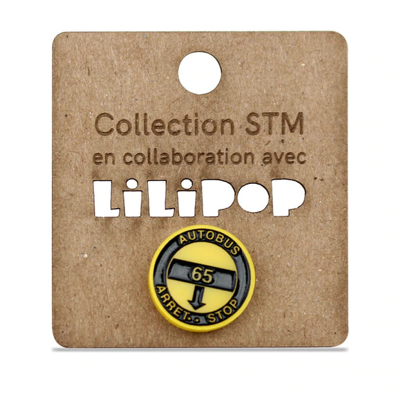 LiliPop - Collection STM - Epinglette - Arrêt Autobus Jaune