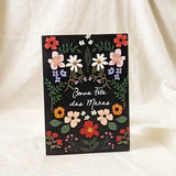 MIMI & AUGUST - Carte De Souhaits Jardin Floral Noir 1