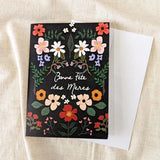 MIMI & AUGUST - Carte De Souhaits Jardin Floral Noir 2