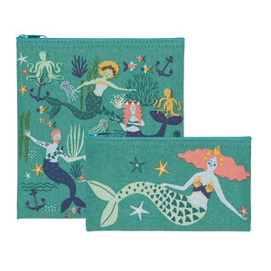 Now Design Duo Pochettes Collation Sirènes Sur Fond Blanc