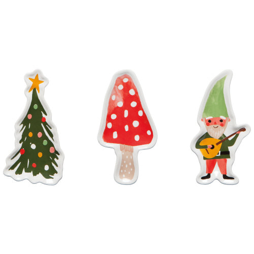 Now Design Set Three Shape Dish Trio Petits Plats Gnome for Holidays