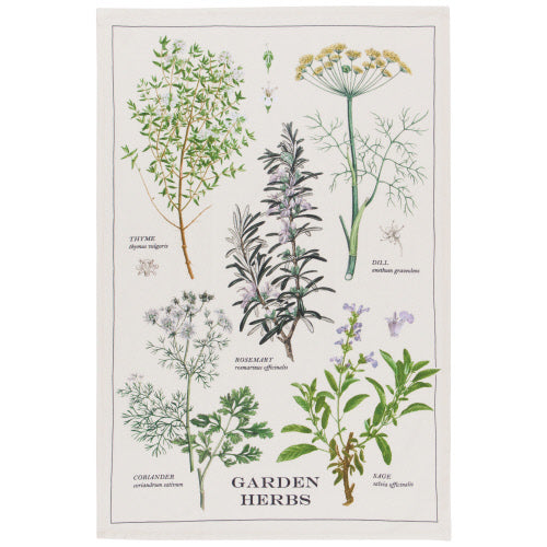 Now Designs - Linge À Vaisselle Herbes Du Jardin Garden Herbs Tea Towel