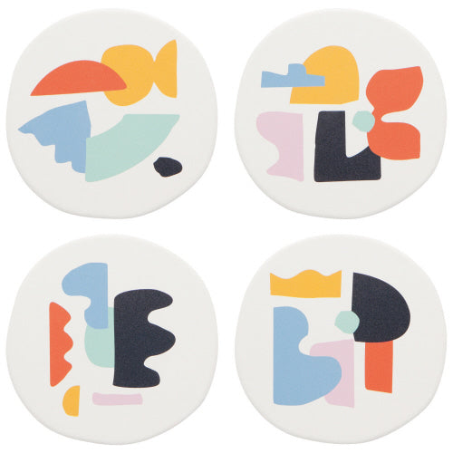 Now Designs Ensemble 4 Sous-Verres Abstrait Coaster Soak Up Doodle