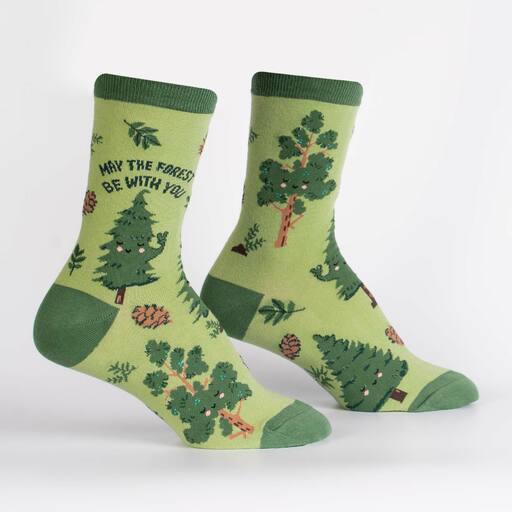 Sock It To Me Women's Crew Bas Femme Mi-hauteur May The Forest Be With You Profil