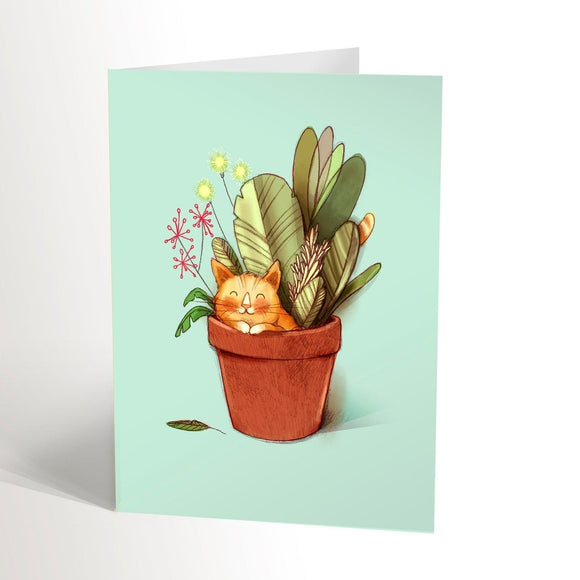 Valerie Boivin Carte Chat Plantes