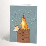 Valerie Boivin Carte Chat Roux Qui Fait Tomber Gâteau