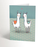 Carte de souhait - Lamas amoureux