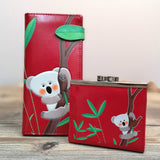 Porte-Monnaie Koala rouge avec portefeuille assorti